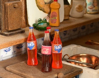 Miniature 1:12 Vintage Soda/Pop Bottles