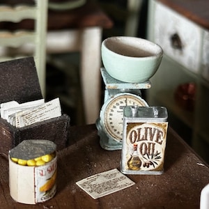 Dollhouse Miniature 1:12 Olive Oil Can