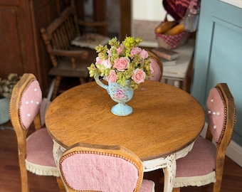 Dollhouse Miniature OOAK Dining Set Table and Chairs 1:12