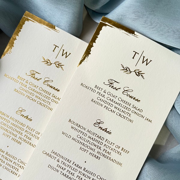 Menu Card For Wedding Invıtation,  Emerald Green Menu Card With Gold Foil, Cream Menu Card,Wedding Invitation Menu Qr Code,Invitation Suit