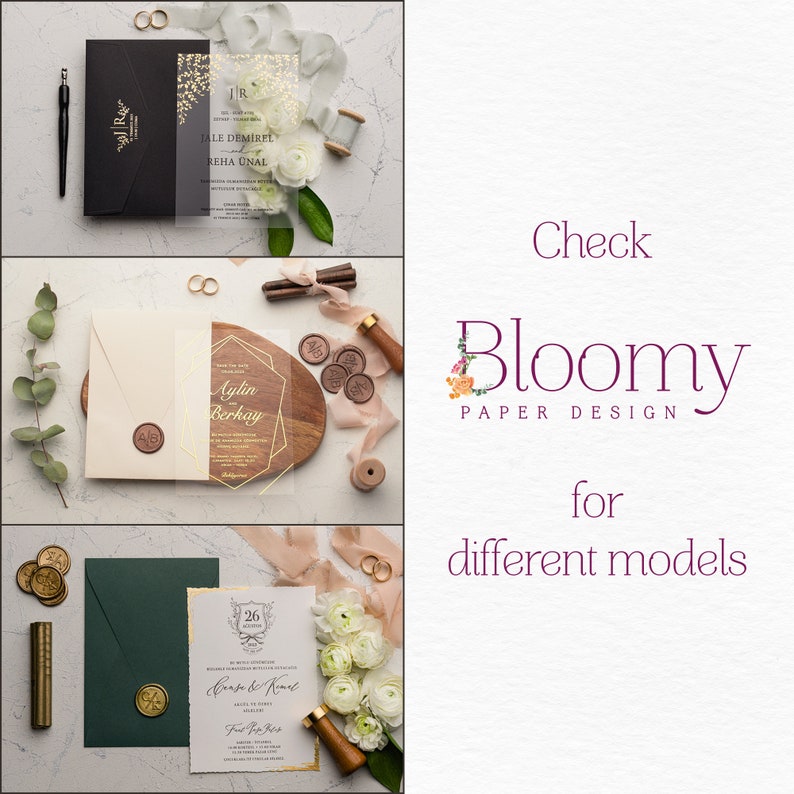 Sello de cera de flores secas para invitaciones de boda, sello autoadhesivo personalizado para invitaciones de boda, sello de cera despegable y pegable, sello hecho a medida imagen 9