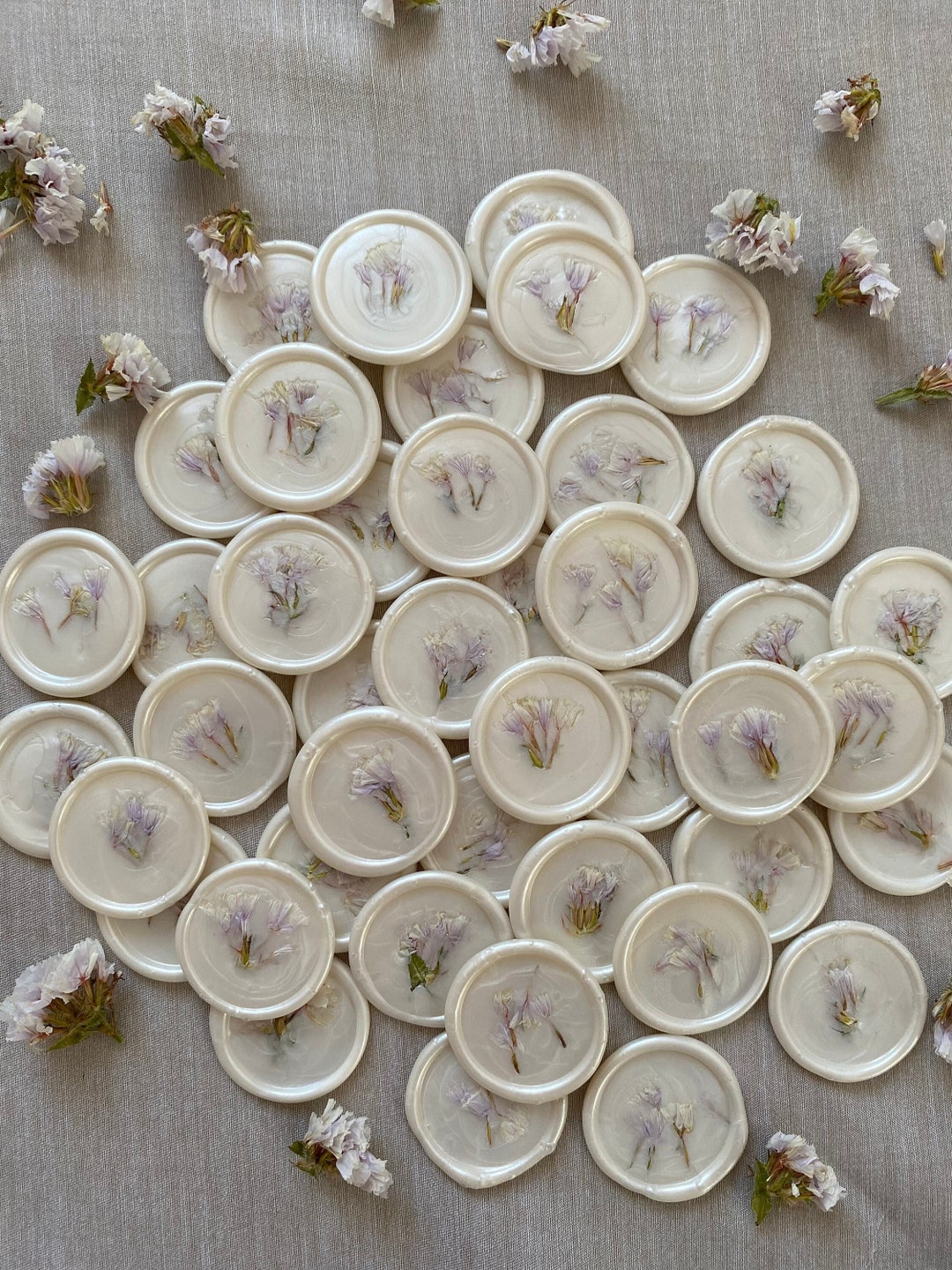 Dried Flower Wax Seal for Wedding Invitations, Personalized Self