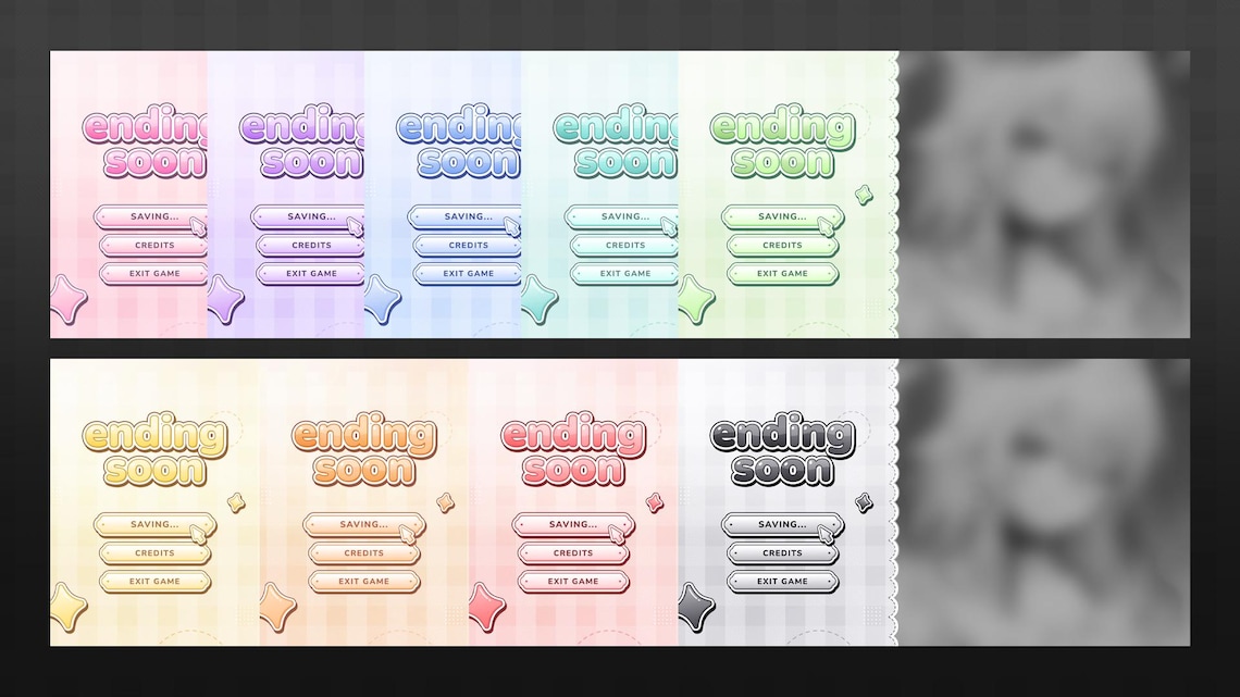 Game Menu Animated Status Screen Stream Overlays V1 - Gingham (9 ...
