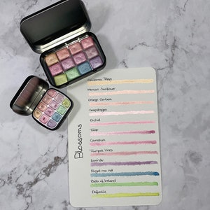 Blossom Set | Watercolor paint | Watercolor 1/2 Pan | vegan | calligraphy