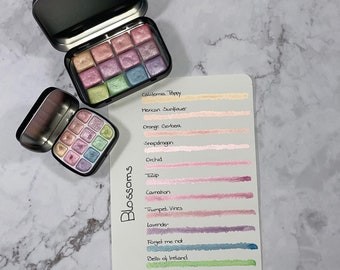 Blossom Set | Aquarellfarbe | Watercolor 1/2 Pan | vegan | Kalligraphie