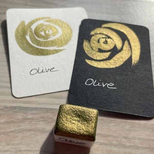 Olive | Watercolor paint | Watercolor | Earthed Out | vegan | Lettering | Calligraphy | Shimmer paint | Metallic paint | Glitter paint