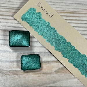 Emerald | Aquarellfarbe | Watercolor | Chrome | vegan | Lettering | Handlettering | Kalligraphie | Schimmerfarbe | Metallicfarbe