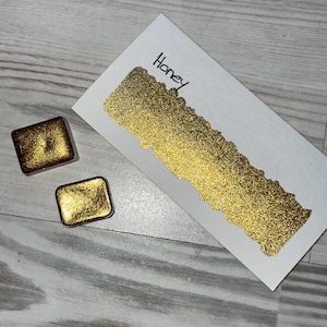 Honey | Watercolor paint | Watercolor | Chrome | vegan | Lettering | Handlettering | Calligraphy | Shimmer paint | Metallic paint