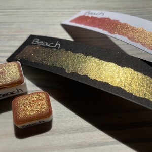 Beach | Watercolor paint | Watercolor | Summer feeling | vegan | Lettering | Calligraphy | Shimmer paint | Metallic paint | Dualtone