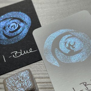 i blue | Watercolor | Calligraphy | Lettering | Watercolor | Interference | Color | Half Pan | Metallic | Gloss