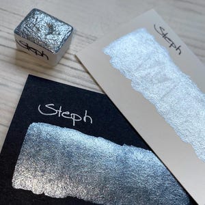 Steph | Aquarellfarbe | Watercolor | vegan | Lettering | Kalligraphie | Schimmerfarbe | Metallicfarbe