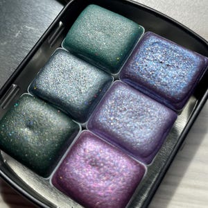 Numbers 2025 Set | Watercolor paint | Watercolor | Vegan | Holo | Lettering | Calligraphy | Shimmer paint | Metallic paint