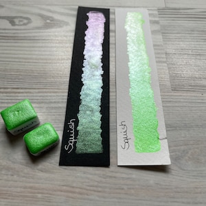 Squish | Aquarellfarbe | Watercolor | Poolparty | vegan | Lettering | Kalligraphie | Schimmerfarbe | Metallicfarbe