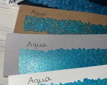 Aqua | Aquarellfarbe | Watercolor 1/2 Pan | Holo | vegan | Lettering | Handlettering | Kalligraphie | Schimmerfarbe | Metallicfarbe