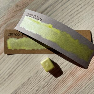 Daffodils | Watercolor paint | Watercolor 1/2 pan | Blossoms | vegan | Calligraphy