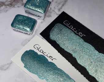 Glacier | Aquarellfarbe | Watercolor | Glossies | vegan | Lettering | Handlettering | Kalligraphie | Schimmerfarbe | Metallicfarbe