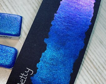 水彩絵具 カラーシフト | ベティ | パープルブルー – 手作りヴィーガン 水彩絵具 カラーシフト | ベティ | パープルブルー – 手作りヴィーガン