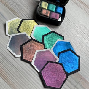 Unique Set | Watercolor | Dualtone | Schimmer | Kalligraphie | Lettering | Aquarell | Farbe | Metallic | Aquarellfarbew