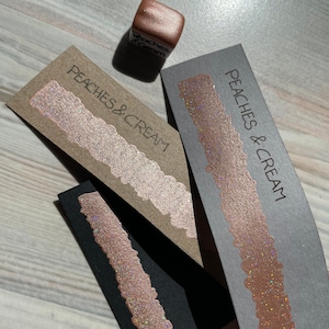 Peaches & Cream | Aquarellfarbe | Watercolor 1/2 Pan | Holo | vegan| Lettering | Handlettering | Kalligraphie | Schimmerfarbe | Metallic