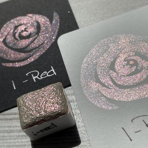 i red | Watercolor | Calligraphy | Lettering | Aquarelle | Interference | Color | Half Pan | Metallic | Gloss