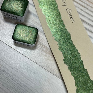 Fairy Green | Aquarellfarbe | Watercolor | Chrome | vegan | Lettering | Handlettering | Kalligraphie | Schimmerfarbe | Metallicfarbe