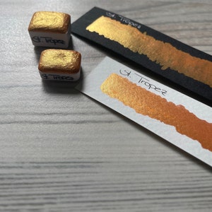 St Tropez | watercolor paint | Watercolor | City Shifter - Summer Holiday | vegan | Lettering | Calligraphy | shimmer color | metallic color