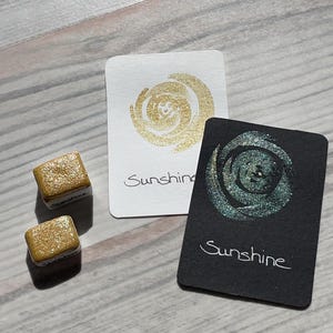 Sunshine | Aquarellfarbe | Watercolor | Sunny Days | vegan | Lettering | Kalligraphie | Schimmerfarbe | Metallicfarbe