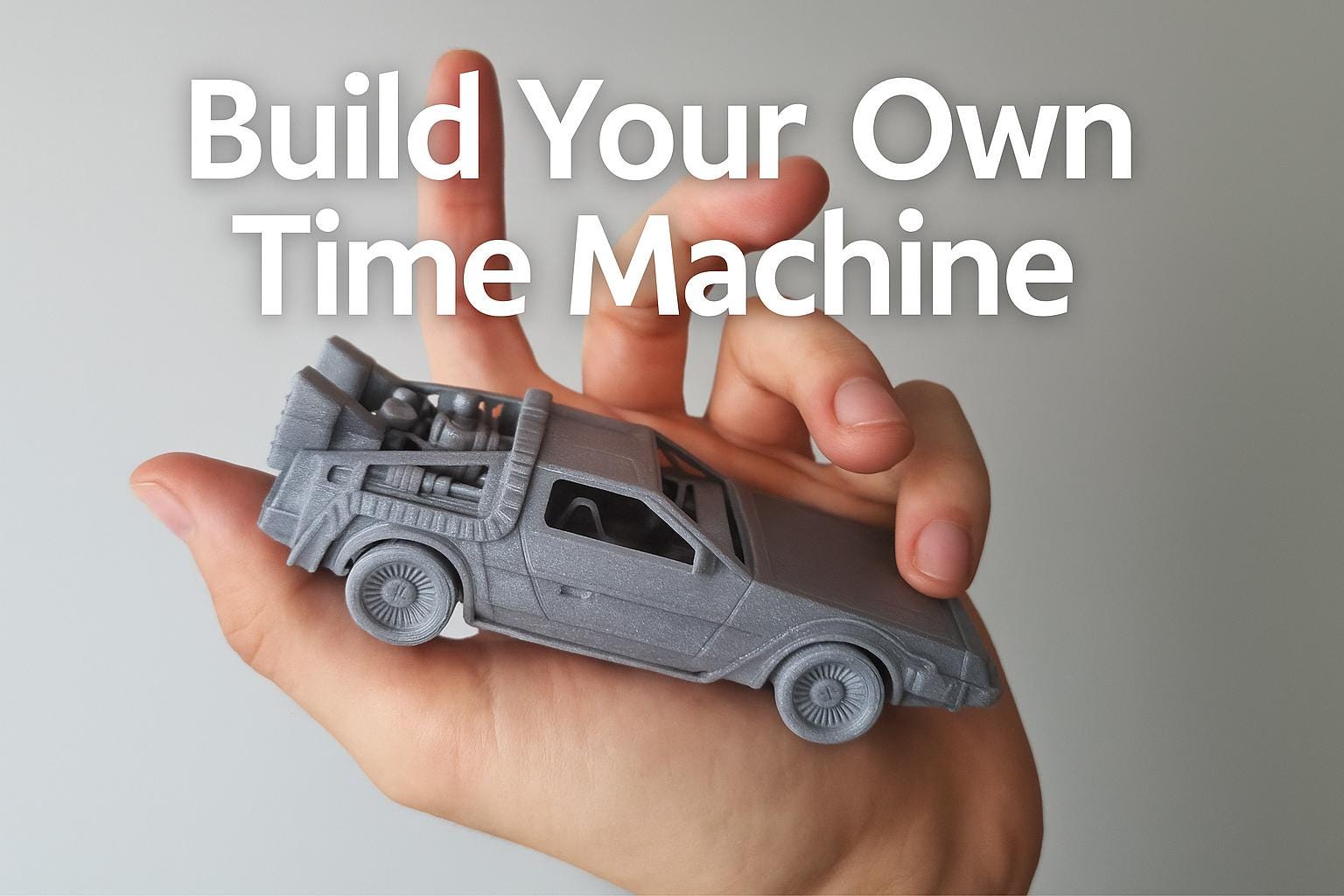 DeLorean DMC-12 Kit Card | 3D Printed Back to the Future Model | Buildable Mini Time Machine | 80s Movie Collectible Gift