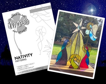 DIGITAL PATTERN - Stained Glass Nativity Suncatcher
