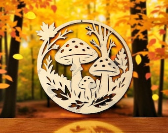 Autumn Wreath German Version | Mushrooms | Autumn | Door Wreath | Template | Laser Cut | SVG for Download