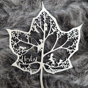Herbst Kranz | Ahornblatt | Deutsche Version | Türkranz | Vorlage | Laser Cut | SVG zum Download