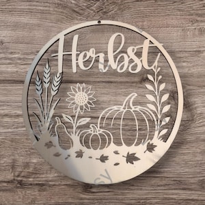 Höstkrans tysk version | Dörrkrans | Mall | Laserskuren | SVG-nedladdning