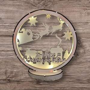 Guirlanda de Papai Noel | Anel de LED | Modelo | Versão em alemão | Enfeite de Natal | Corte a laser | Download SVG
