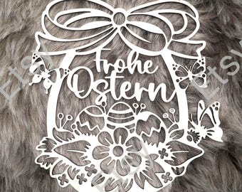 Oster Kranz | Ei | Hase | Hasen |Türkranz | Vorlage | Laser Cut | SVG zum Download Ostern