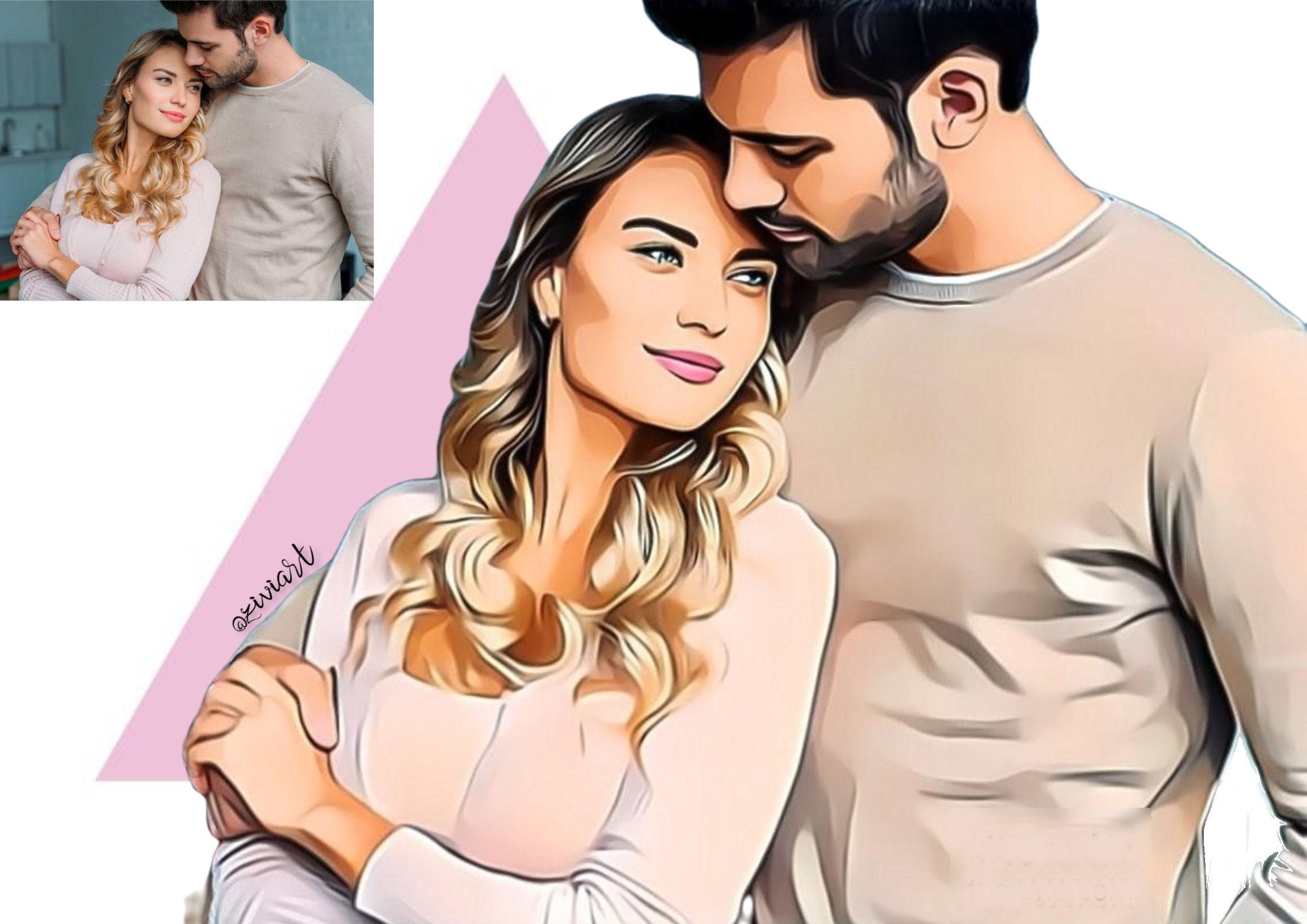 PRINTABLE Digital Custom Illustration - Printable Custom Portrait | Digital Personalized illustration