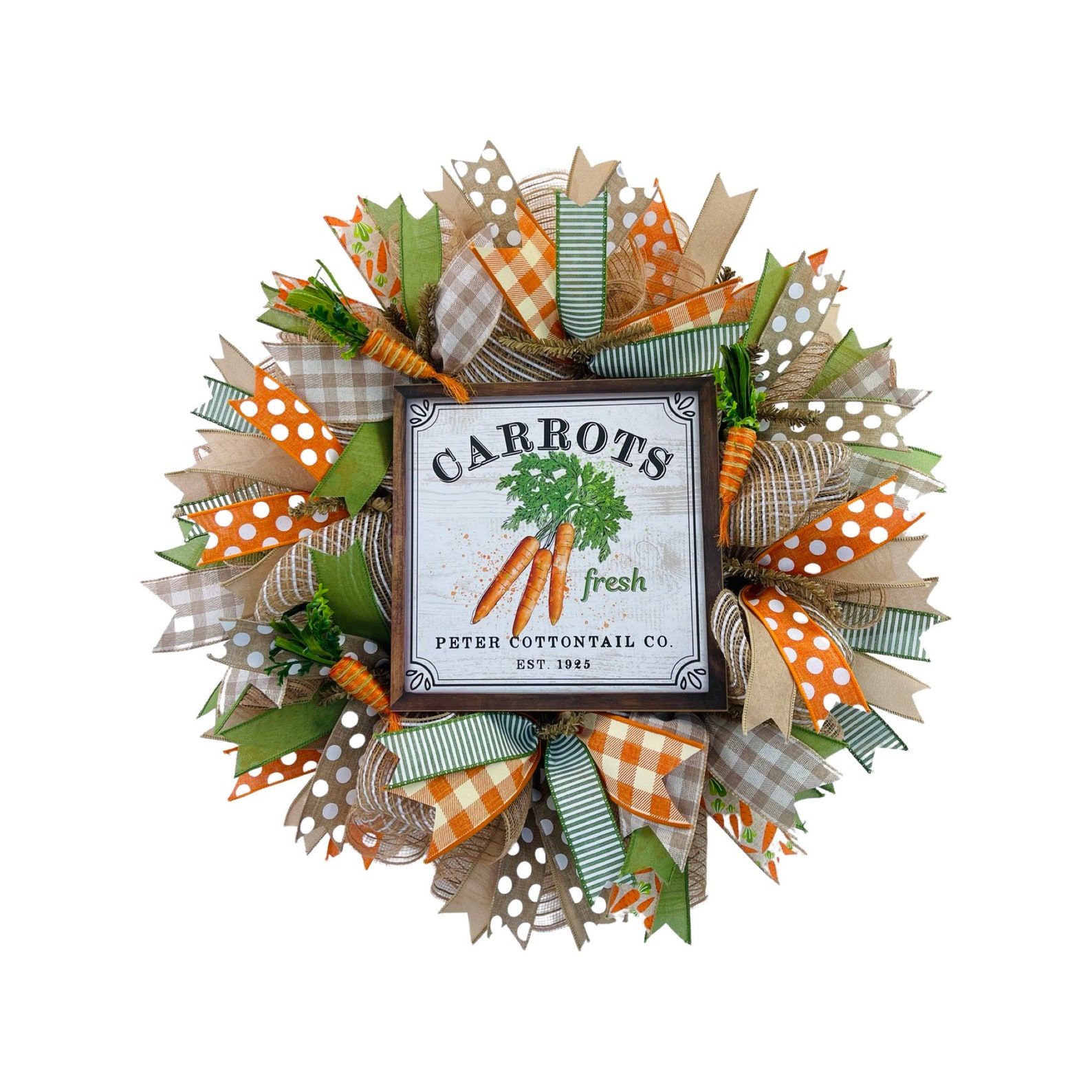 Cottontail Deco Mesh Wreaths with Carrots Cottontail Deco Mesh Wreaths with Carrots