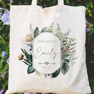 Customizable Tote bag, Baptism Tote, Witness tote bag, Bridesmaid Zippered Tote Bag, Bride Kit, Wedding Gift, Personalized Bag