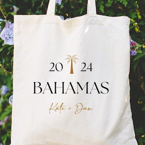 Custom Name Beach Tote: Wedding Welcome Bag, Bachelorette Gift