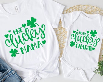 Mommy and Me St Patricks Day Shirts: Lucky Mama, Lucky Charm