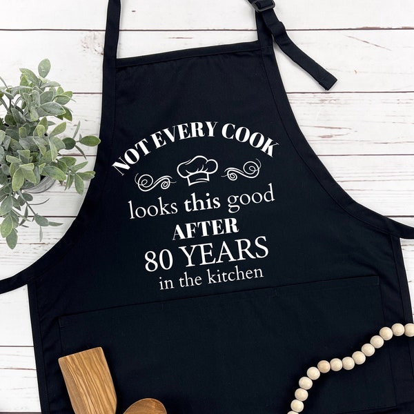 80th Birthday Apron, Funny 80 Year Old, 80th Birthday Gift for Dad, Men’s 80th Present, 80th Cooking Gift, Womens Funny Apron, 80th Birthday