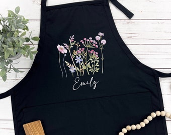 Floral Apron for Women, Gardening Apron, Kitchen, Cooking, Florist, Gardening Apron Gift, Gift for Her, Gifts For Mom, Garden Apron Dress