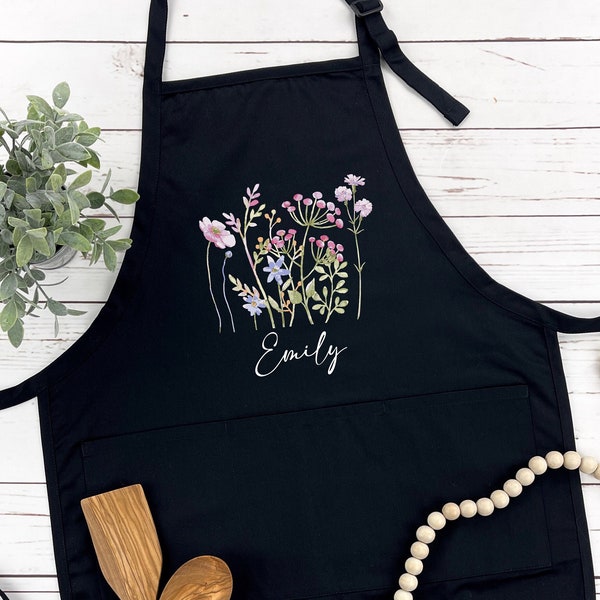 Floral Apron for Women, Gardening Apron, Kitchen, Cooking, Florist, Gardening Apron Gift, Gift for Her, Gifts For Mom, Garden Apron Dress