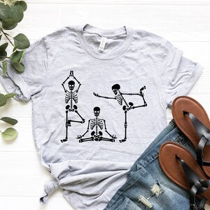 Skeletons Yoga Shirt, Halloween Shirt, Yoga Lover Shirt, Yogi Shirt, Skeleton Shirt, Funny Halloween Shirt, Gift For Yogi, #Halloween, RS34