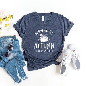 Farm Fresh Autumn Harvest Shirt, Womens Fall T-Shirts, Vneck tshirt women, Fall Outfits, Fall Shirts, Fall, Fall Sweatshirt, Unisex, RS103