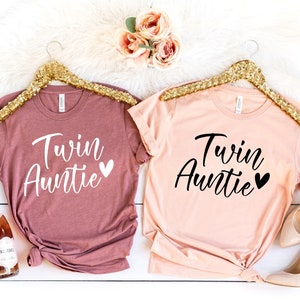 Twin Auntie, Twins, Unisex T-Shirt, Twin Auntie Shirt, Auntie of Twins Shirt, Gift for Aunt of Twins, Cute Twins Shirt, Auntie T shirt, RS58