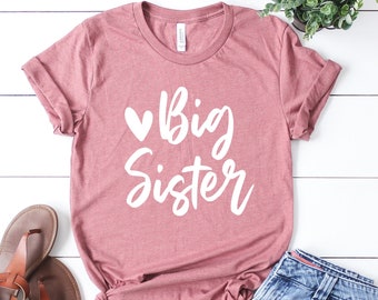 Big sister shirt, Big sis shirt, Big Sister Shirt, Little Sister Shirt, Sister Shirts Pregnancy Announcement, Baby Announcement Shirt - RS28