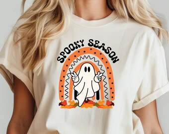 Retro Ghost Halloween T-Shirt, Spooky Season Fall Outfit