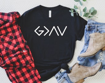 God is Greater T-Shirt: Christian Faith Tee, Unisex
