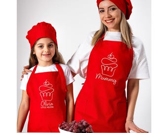 Personalized Mummy & Me Aprons: Matching Mom and Kids Apron Set