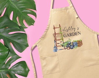 Custom Garden Apron with Pocket: Personalized Grandma's Garden